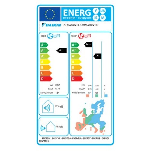 ΚΛΙΜΑΤΙΣΤΙΚΟ DAIKIN ATXC25D/ARXC25D SIESTA SENSIRA INVERTER 9000BTU R32